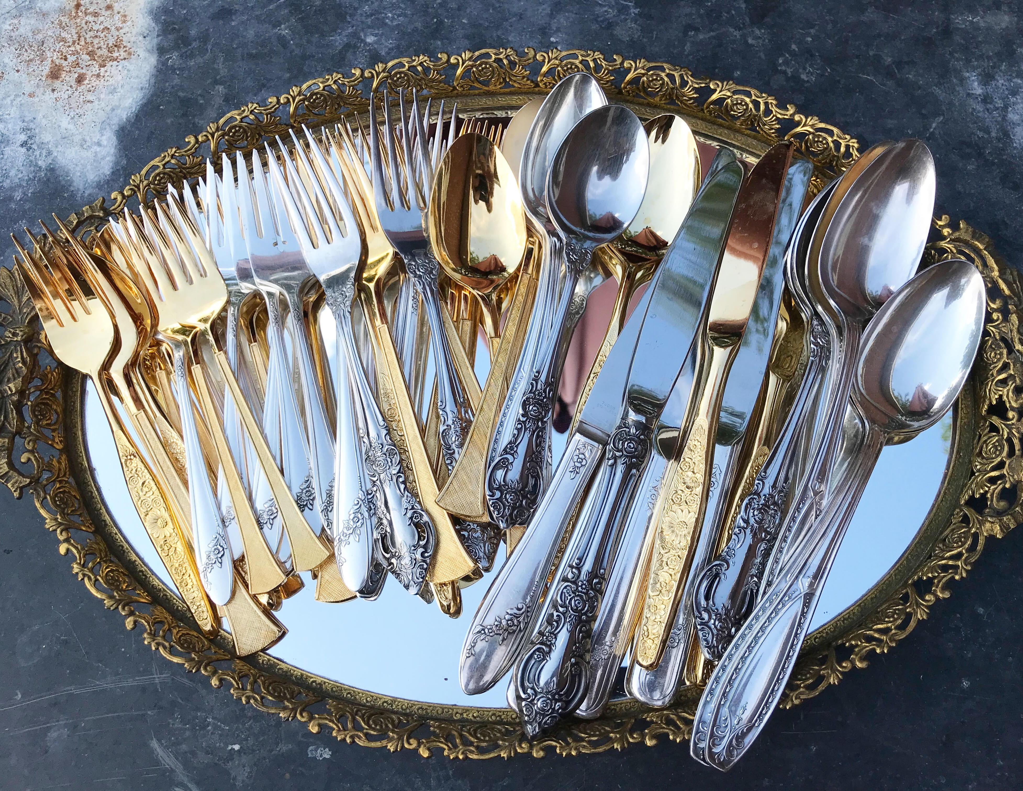 Mismatched Antique Flatware